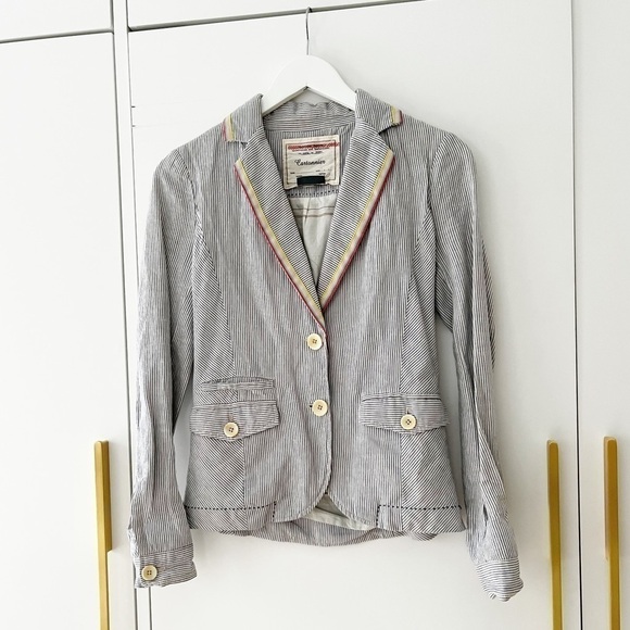 Anthropologie Cartonnier Sunglow striped blazer - Picture 2 of 5